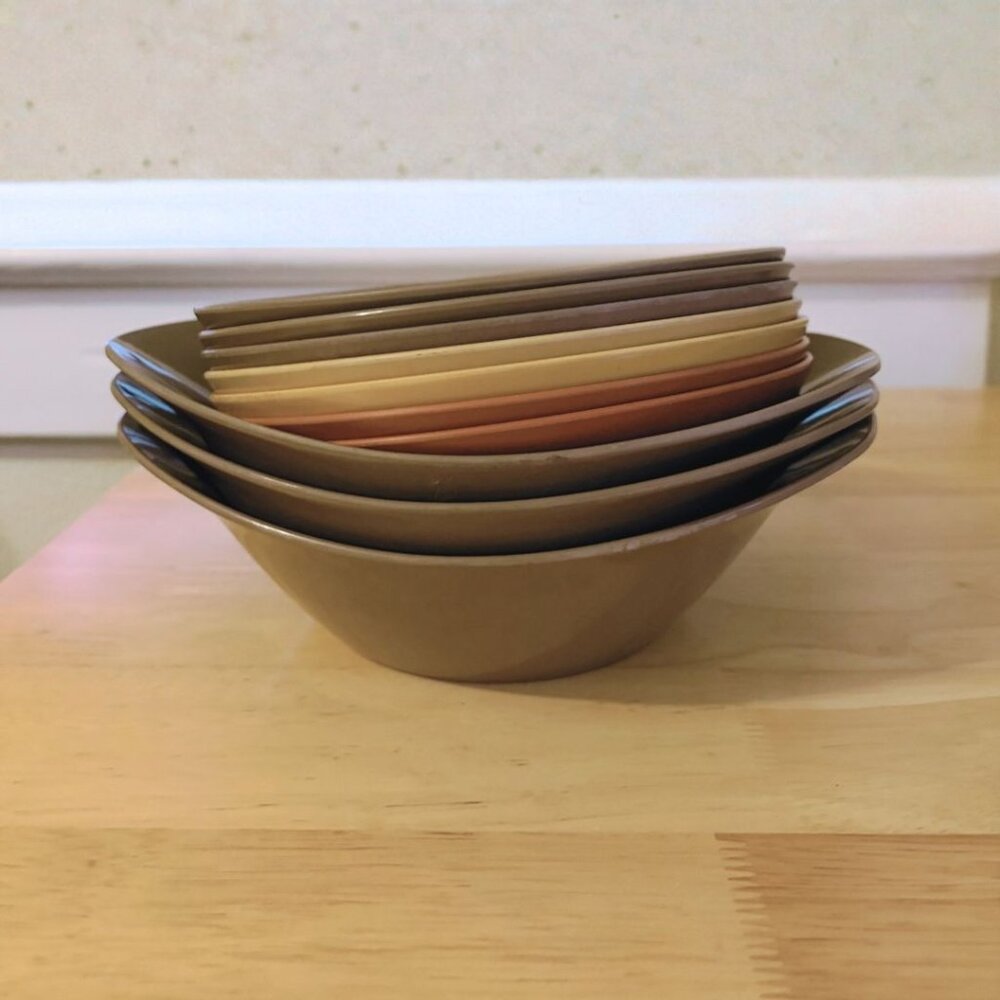 Vintage MCM Melamine Oneida Plasticware 10 Piece Serving Set